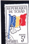 Stamps Chad -  Mapa y bandera 