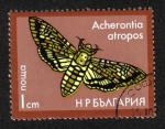 Stamps Bulgaria -  Polillas, polilla de halcón cabeza de muerte (Acherontia atropos)