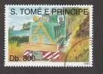 Sellos de Africa - Santo Tom� y Principe -  Trenes