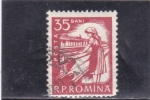 Stamps Romania -  tejedora 