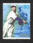 Stamps : Asia : Japan :  El siglo XX (octava serie), Sawamura Eiji, jugador de béisbol