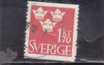 Stamps Sweden -  tres coronas 