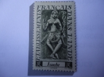 Stamps France -  Territorios Franceses en la India-Escultura Apsará-Mitología Hindú-Francia,Colonias y Territorios-