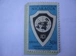 Sellos de America - Nicaragua -  Cámara Junior Internacional -JCI- Emblema -- Consuma Productos de Nicaragua.