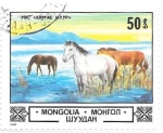 Sellos del Mundo : Asia : Mongolia : caballos
