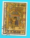 Stamps United Arab Emirates -  AJMAN - Arte - Ilustración cantoral religioso