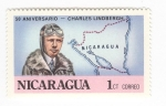 Stamps Nicaragua -  50 aniversario Charles Lindbergh