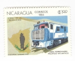 Stamps Nicaragua -  V aniversario de la revolución. Linea del Pácifco-Atlántico