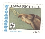 Stamps Nicaragua -  Fauna protegida. Tapirus Bairdii