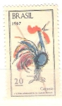 Stamps : America : Brazil :  gallo RESERVADO