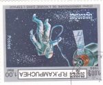 Stamps Cambodia -  25 anievrsario del hombre en el espacio 