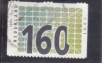 Stamps Netherlands -  cifra- Cartas estilizadas