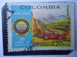 Stamps Colombia -  Automóvil Club de Colombia-25 Años de Servicios (1940-1965)- Emblema de ACC.