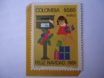 Stamps Colombia -  Feliz Navidad 1969 - Niña enviando tarjetas de Navidad