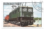 Stamps : Africa : Burkina_Faso :  locomotoras