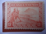 Stamps : Africa : Rwanda :  Ruanda - Urundi - Guerrero - Pueblos Indígenas.