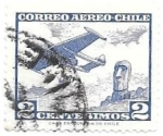 Stamps Chile -  Avión y Mohai