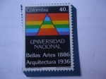 Stamps Colombia -  Universidad Nacional - Bellas Artes 1886 - Arquitectura 1936-