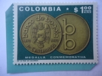 Stamps Colombia -  Banco de Bogotá (1870-1970 - 1er.Centenario - Medalla Conmemorativa.