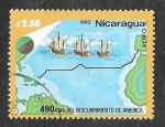 Sellos del Mundo : America : Nicaragua : C1027 - 490 Aniversario del Descubrimiento de América
