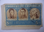 Stamps Colombia -  VII Congreso de la Unión Postal de las Américas y España - Bogotá 1955 - Luchadores de la Libertad-S