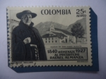 Stamps Colombia -  Iglesia de San Diego-Bogotá - Homenaje al Presbitero Rafael Almanza 1840-1927. 