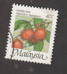 Sellos de Asia - Malasia -  Rambutan