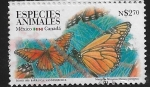 Stamps : America : Mexico :  Fauna Migratoria México- Canadá, mariposa monarca 