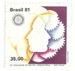 Sellos de America - Brasil -  rotary
