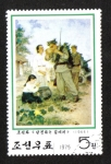 Stamps North Korea -  Pinturas coreanas Lucha contra los japoneses, marzo hacia el sur