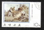 Stamps North Korea -  Pintura Revoluciones, La base guerrillera en manantiales