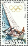 Stamps : Europe : Spain :  1888 - XIX Juegos Olímpicos en Méjico - Vela