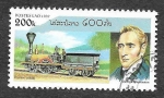 Stamps Laos -  1306 - Locomotora de Vapor