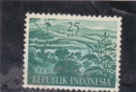 Sellos de Asia - Indonesia -  paisaje 