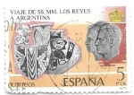 Stamps Spain -  viaje de los reyes a Argentina