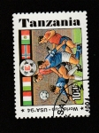 Stamps Tanzania -  Copa mundiL FÚTBOL usa 1994