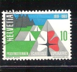 Stamps : Europe : Switzerland :  campamento RESERVADO