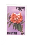 Stamps Bhutan -  Rhododendro arboreum