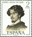 Stamps : Europe : Spain :  1993 - Literatos españoles - Gustavo Adolfo Bécquer (1836-1870)
