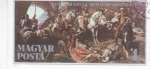 Stamps : Europe : Hungary :  Recaptura del castillo de Buda, pintura de Gyula Benczúr