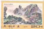 Stamps North Korea -  paisaje Jiangsu-Peak