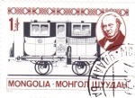Sellos de Asia - Mongolia -  Coche de correos ferroviario