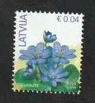 Stamps Europe - Latvia -  Flores, anemonas azules