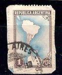 Stamps Argentina -  mapa