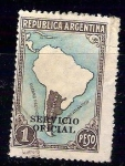 Stamps Argentina -  mapa resellado servicio ofical