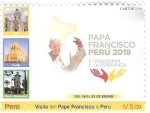 Stamps Peru -  visita del Papa