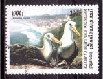 Stamps Cambodia -  serie- Aves acuaticas