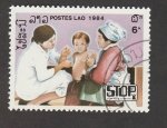 Sellos de Asia - Laos -  Stop a la polio