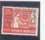 Sellos del Mundo : Asia : Indonesia : empleada 