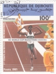Sellos de Africa - Djibouti -  copa del mundo de marathon-Hiroshima 